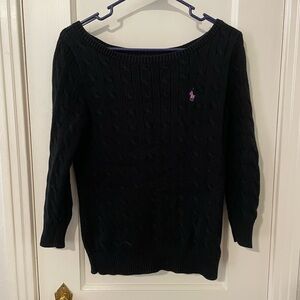Ralph Lauren Black Cable Knit Sweater